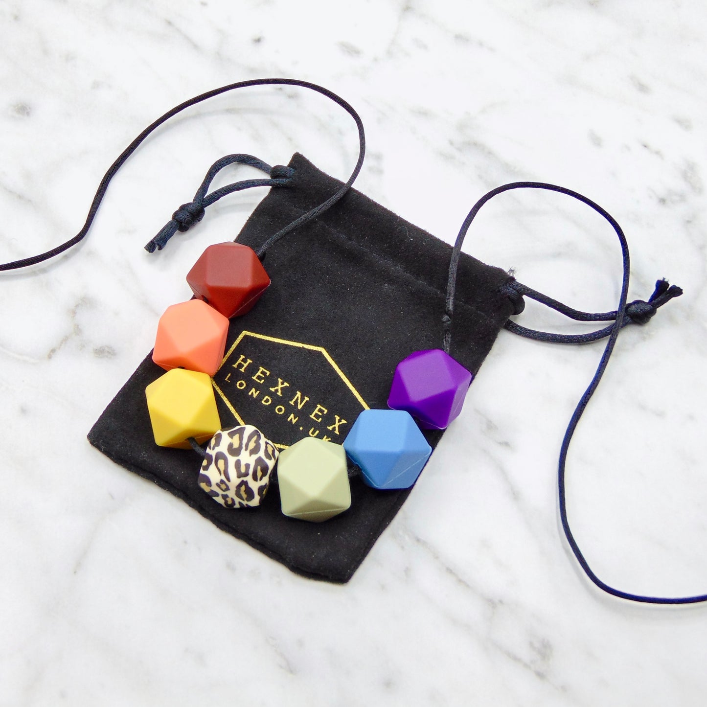 Rainbow Leopard - 7 Bead Necklace