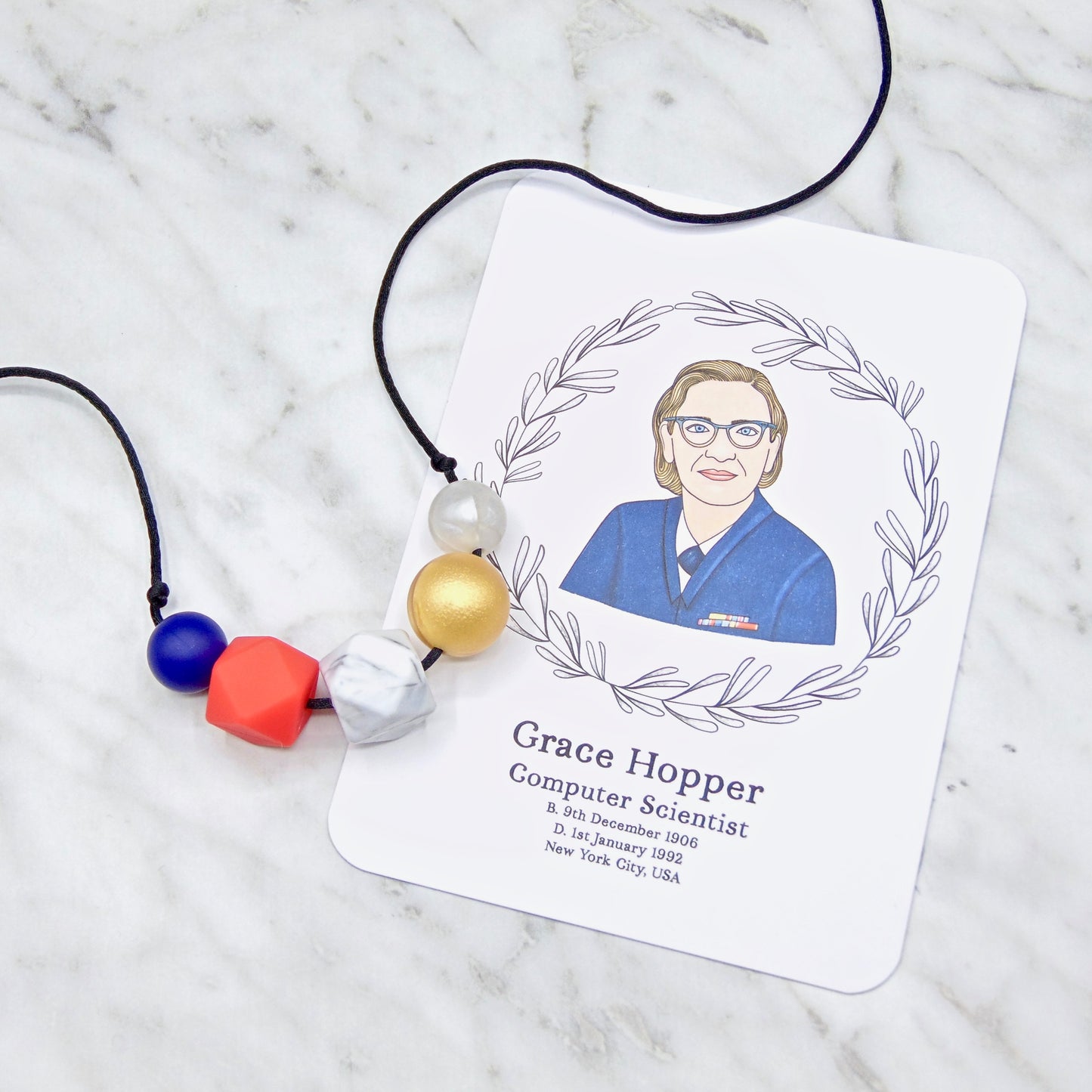 Grace Hopper - 5 Bead Necklace