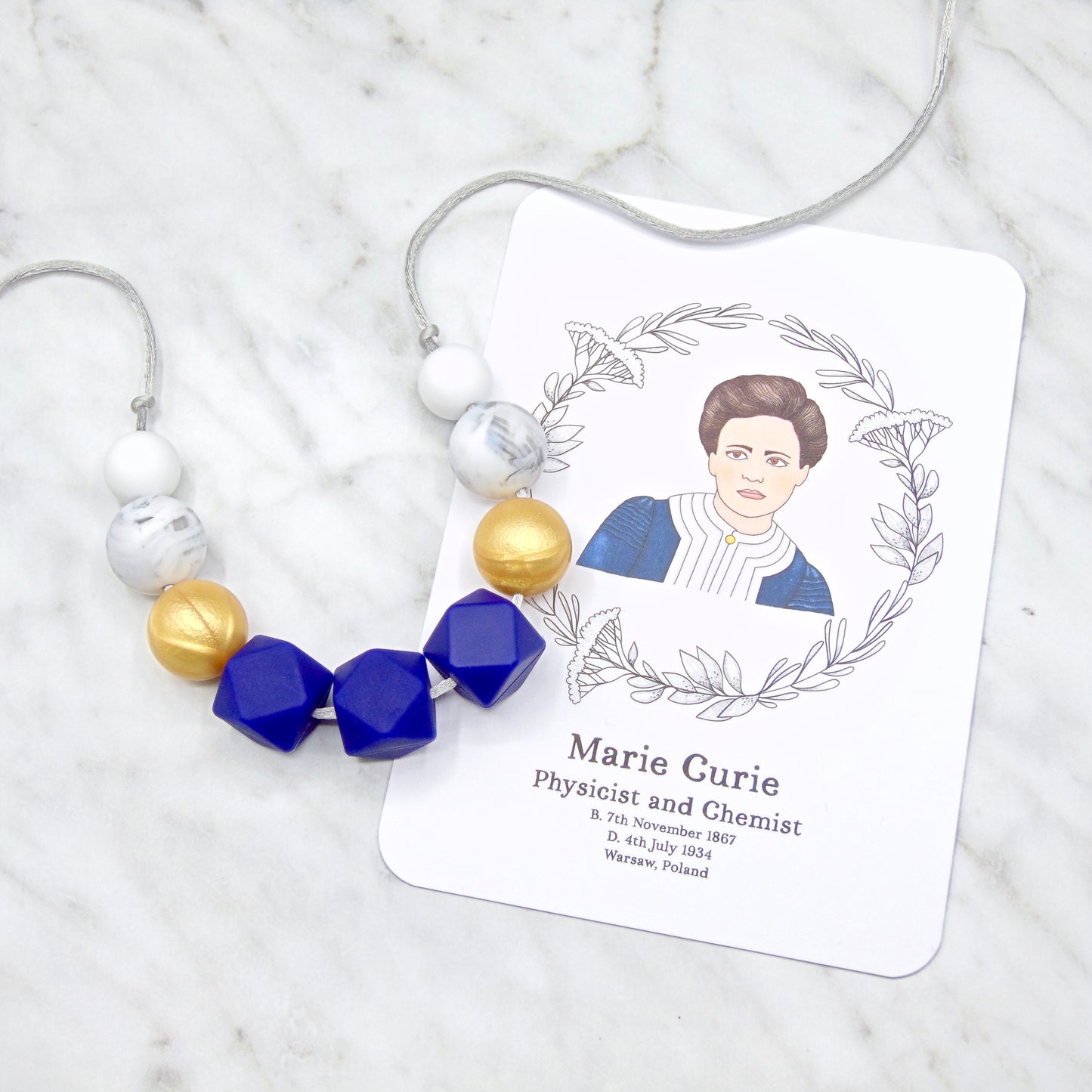 Marie Curie - 9 Bead Necklace