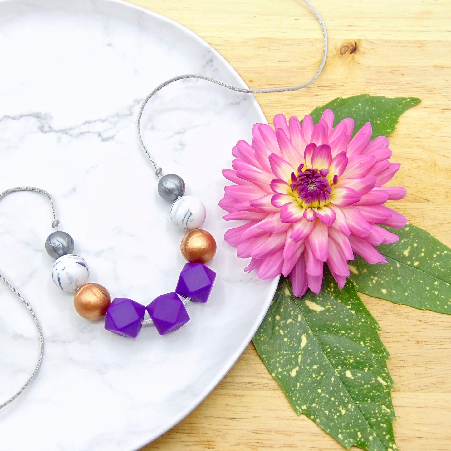 WAREHOUSE CLEARANCE Purple Grape - 9 Bead Necklace