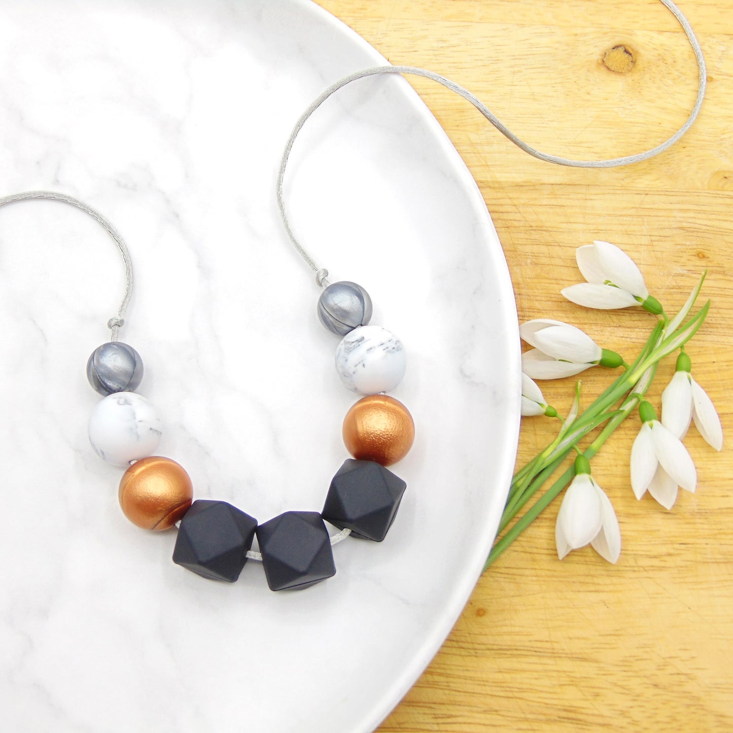 Bronze Place - 9 Bead Necklace