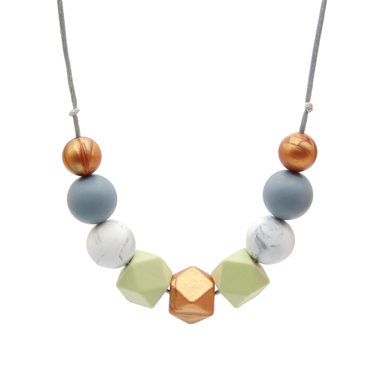 WAREHOUSE CLEARANCE Khaki and Copper - 9 Bead Necklace
