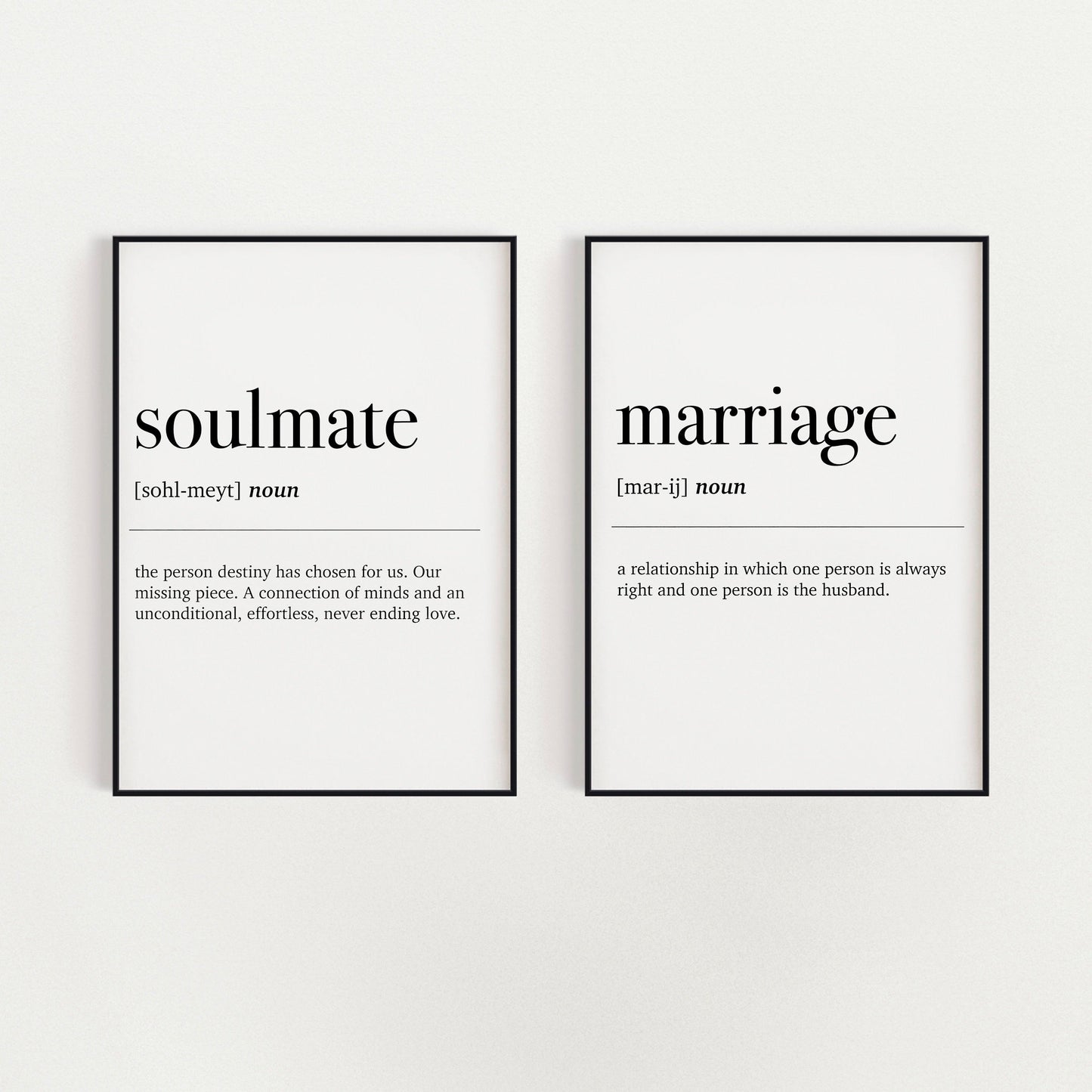Marriage Dictionary Definition A4 Print