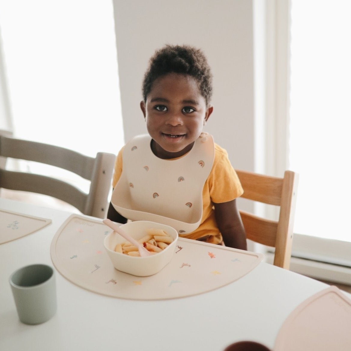 Warm Taupe Silicone Bib