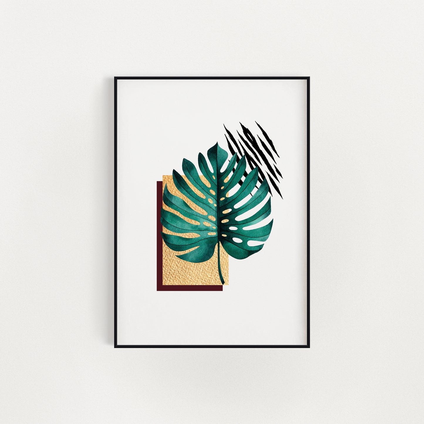 Trio of Abstract Leaf A4 Art Prints