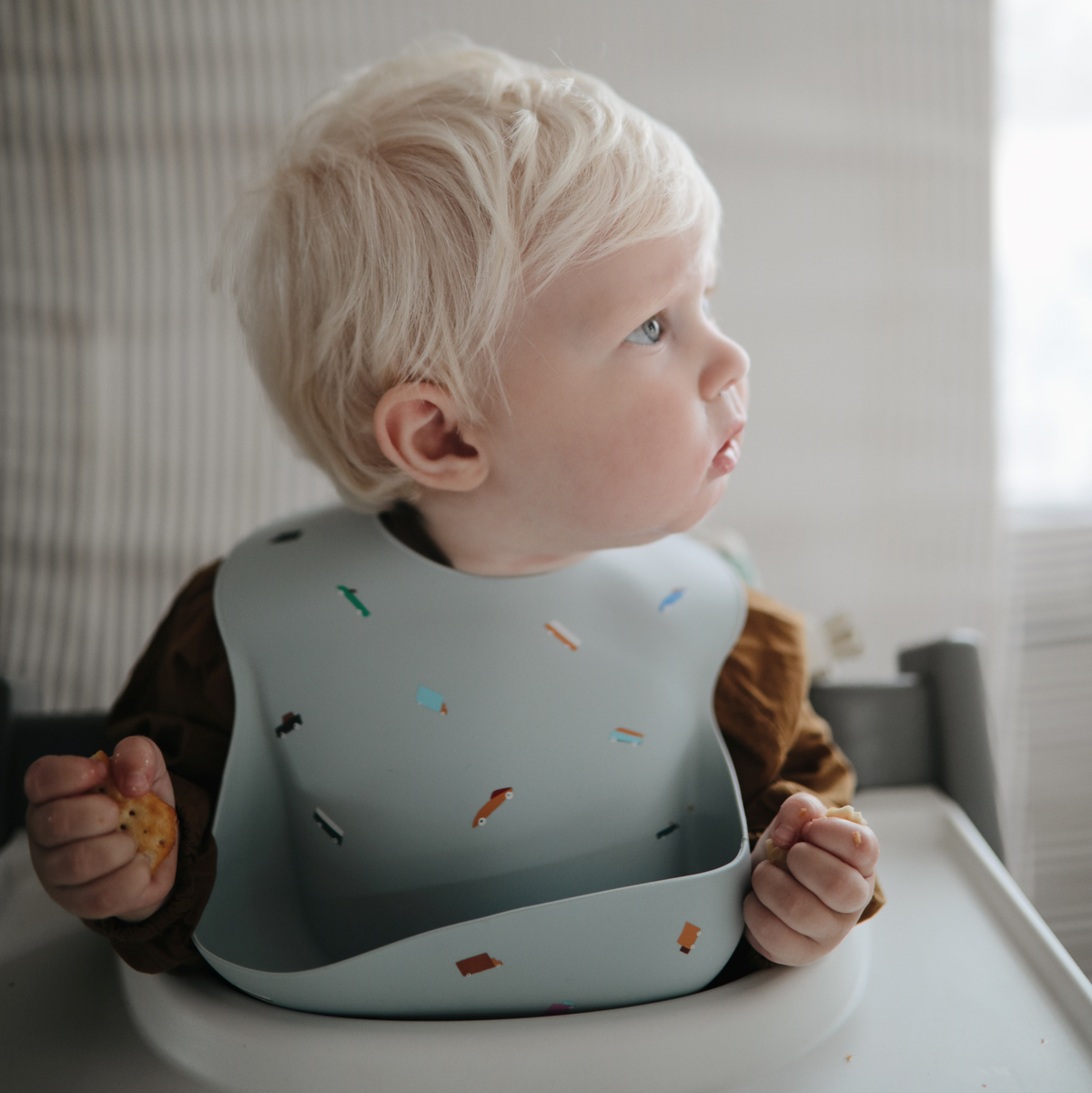 Warm Taupe Silicone Bib