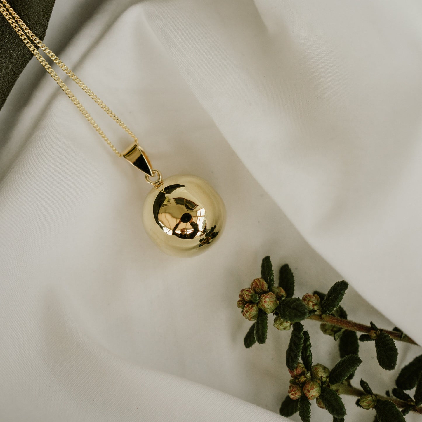 Yellow Gold Chiming Bola Pregnancy Pendant