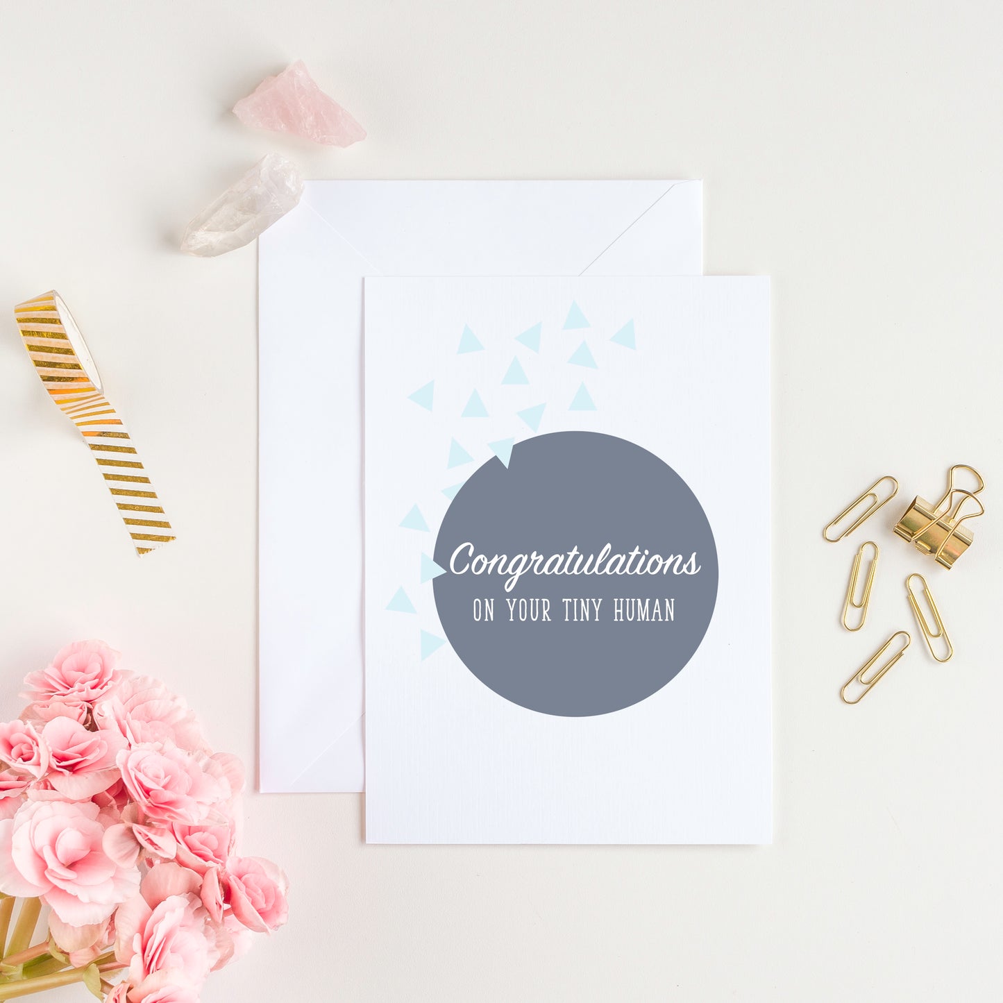 Congratulations on Your Tiny Human Card - Blue