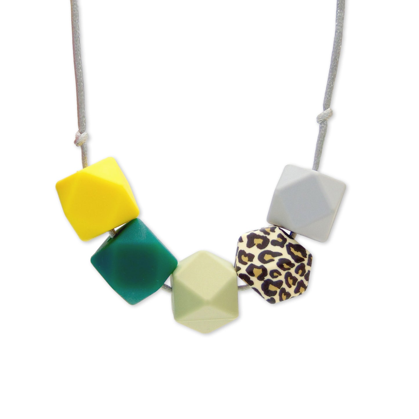 Yellow Leopard - 5 Bead Necklace