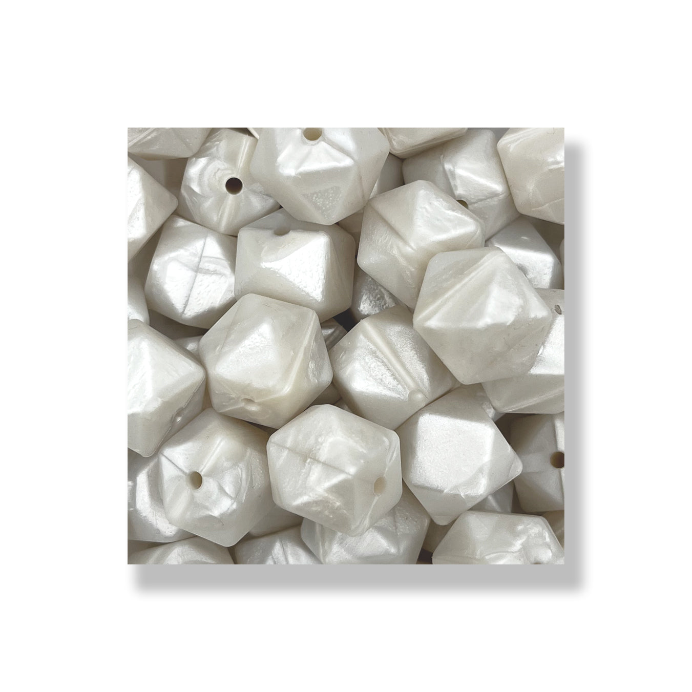 HEX032 - Pearl White 17mm Hexagon