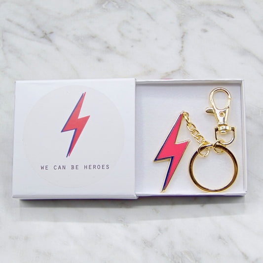 We Can Be Heroes - Pink Enamel Keychain