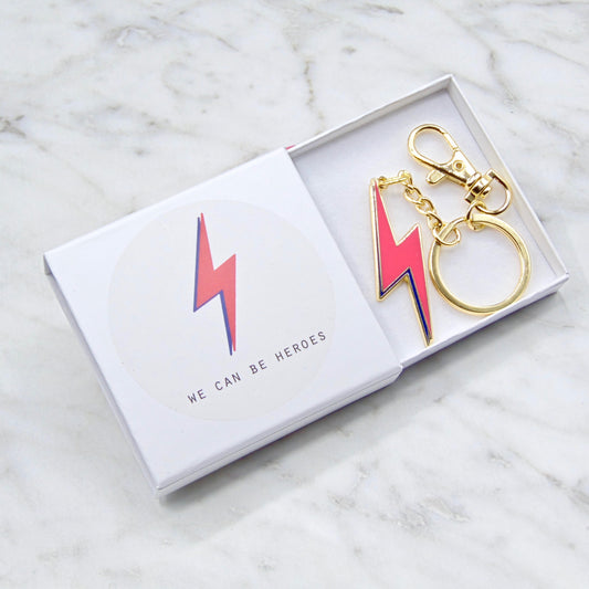 We Can Be Heroes - Pink Enamel Keychain