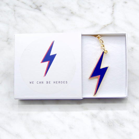We Can Be Heroes - Electric Blue Enamel Keychain