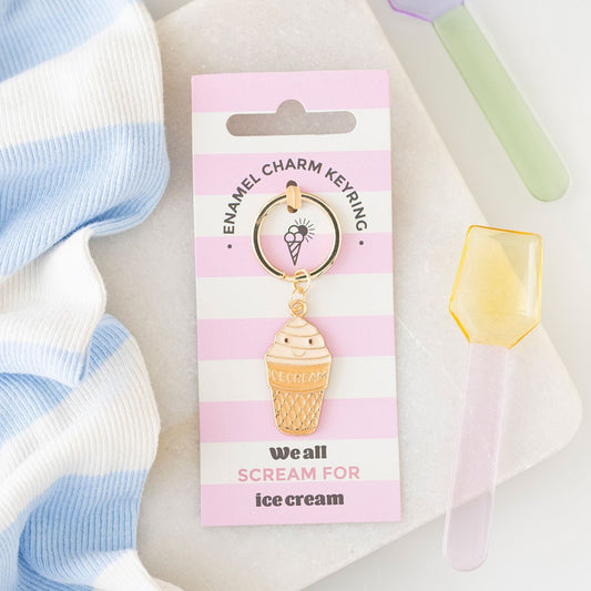 Sweet Ice Cream Enamel Keychain