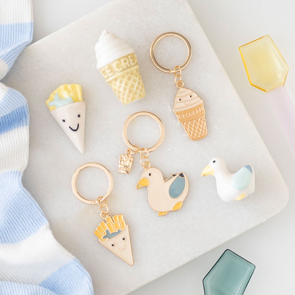 Sweet Ice Cream Enamel Keychain