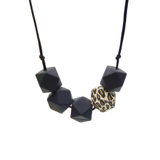 Black Leopard - 5 Bead Necklace