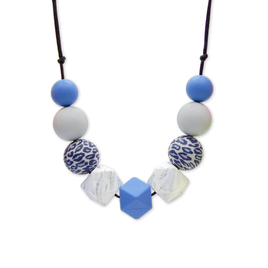 Lesser Spotted Blue Leopard - 9 Bead Necklace