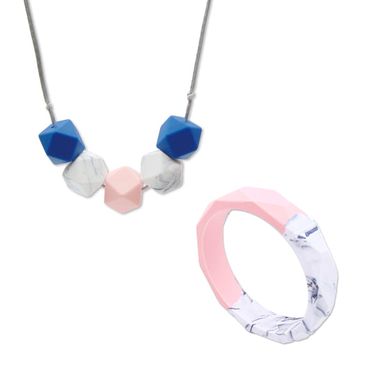 Blush and Blue - Necklace and Bangle Gift Set