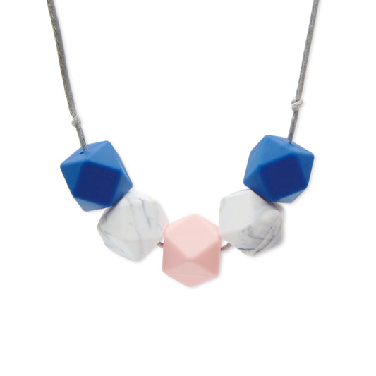 Blush and Blue - 5 Bead Necklace