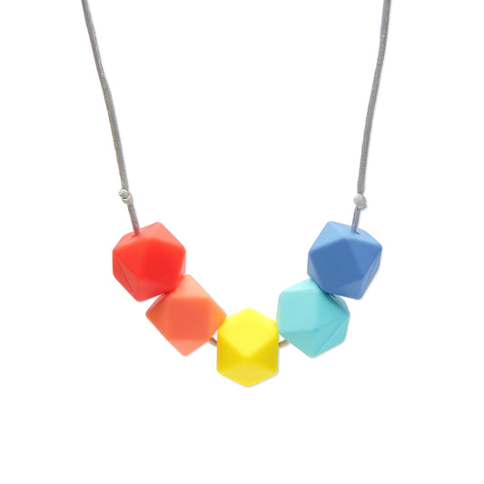 Coral Rainbow - 5 Bead Necklace