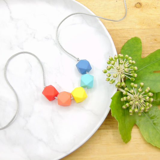 WAREHOUSE CLEARANCE Coral Rainbow - 5 Bead Necklace