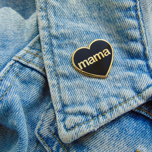 Mama Pin Badge - Black and Gold