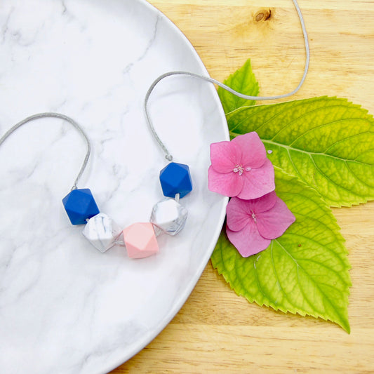 Blush and Blue - Necklace and Bangle Gift Set