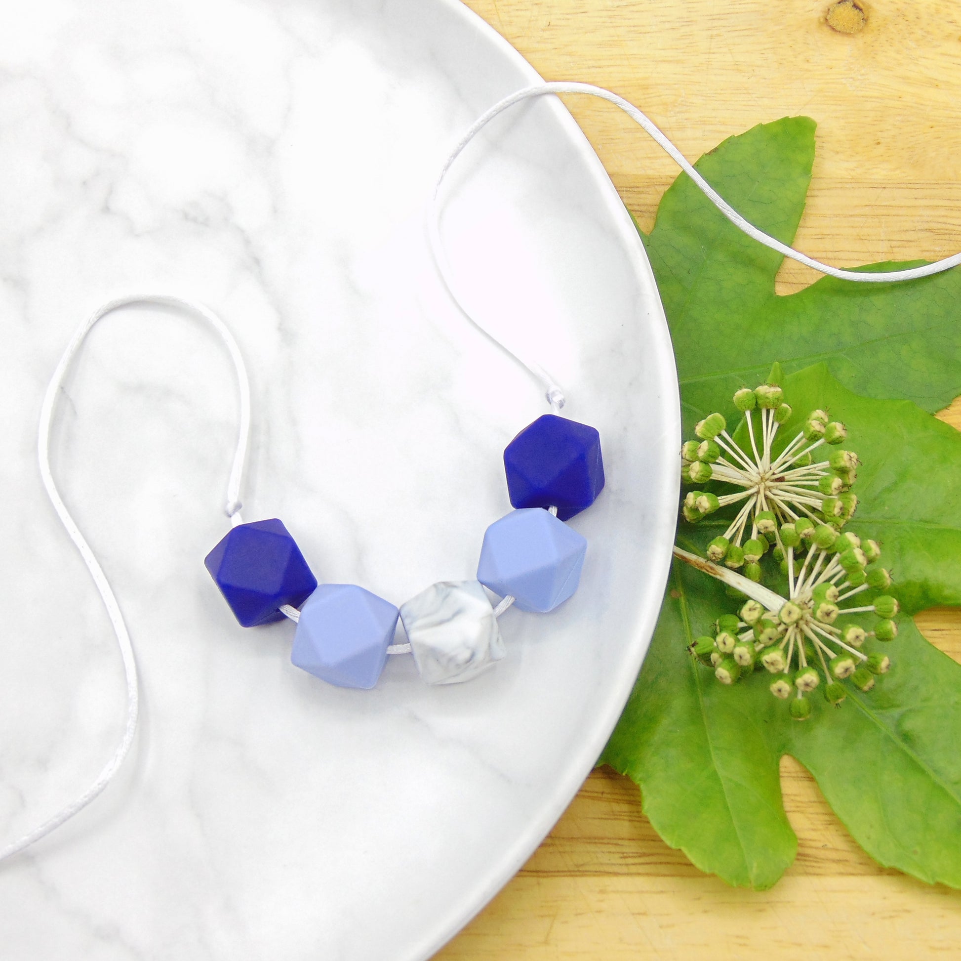 Blue Moon 5 Bead Necklace