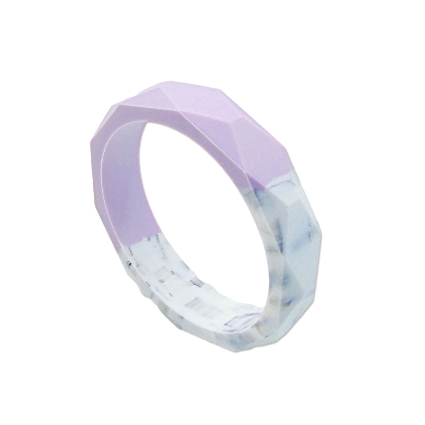 Lavender and Marble Two Tone Bangle