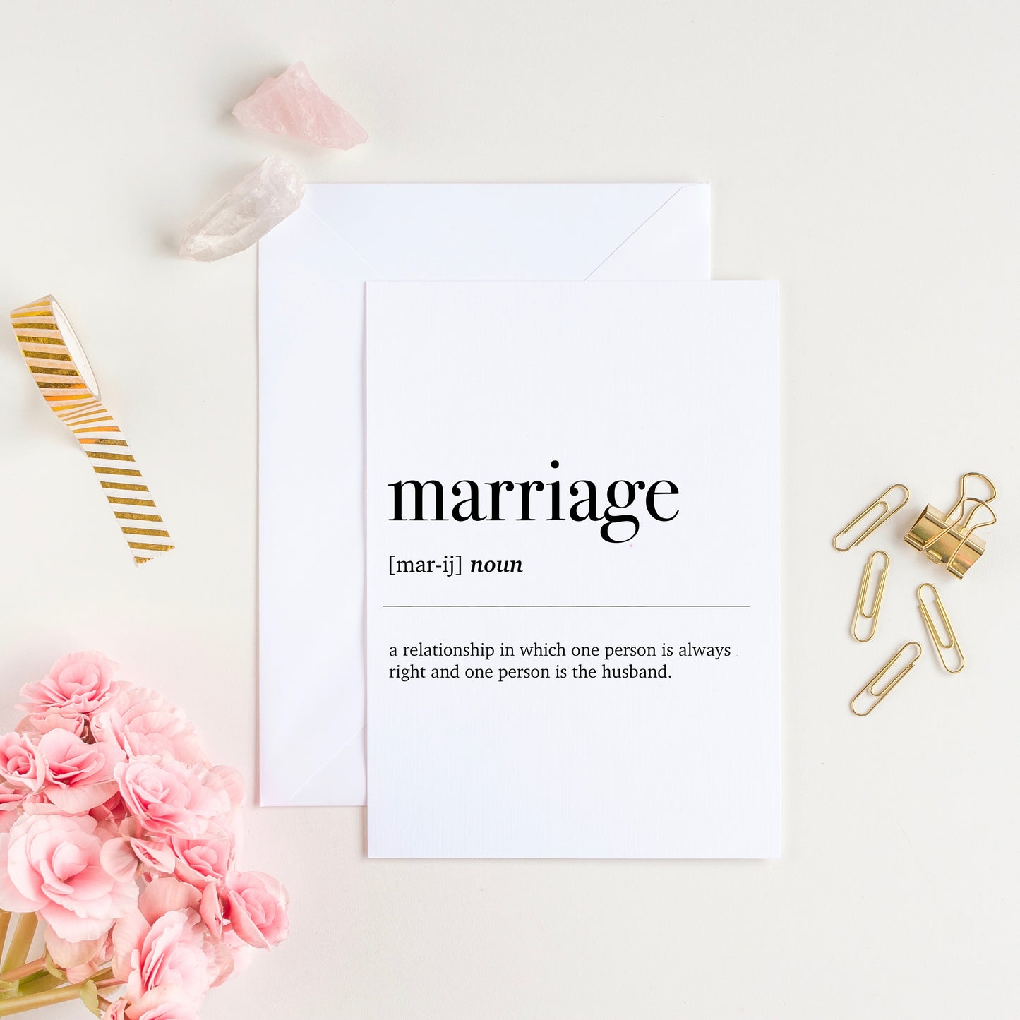 Marriage Dictionary Definition Card