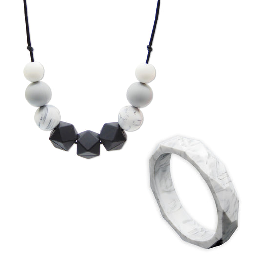 Statement Monochrome - Necklace and Bangle Gift Set