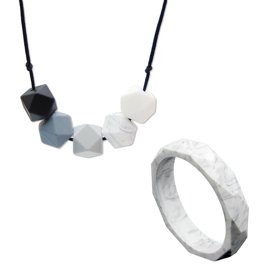 Monochrome - Necklace and Bangle Gift Set