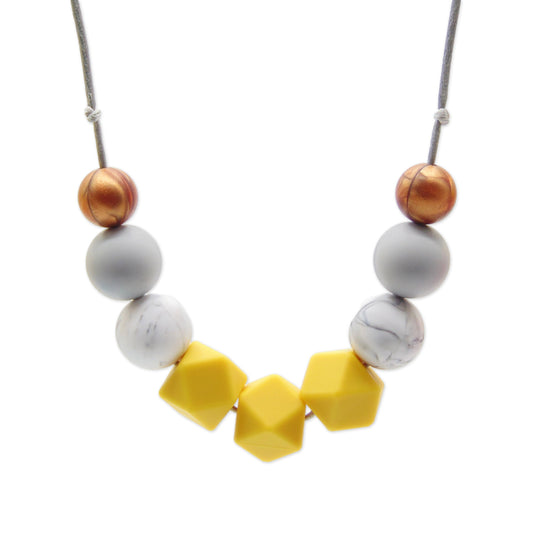WAREHOUSE CLEARANCE Mustard and Copper - 9 Bead Necklace