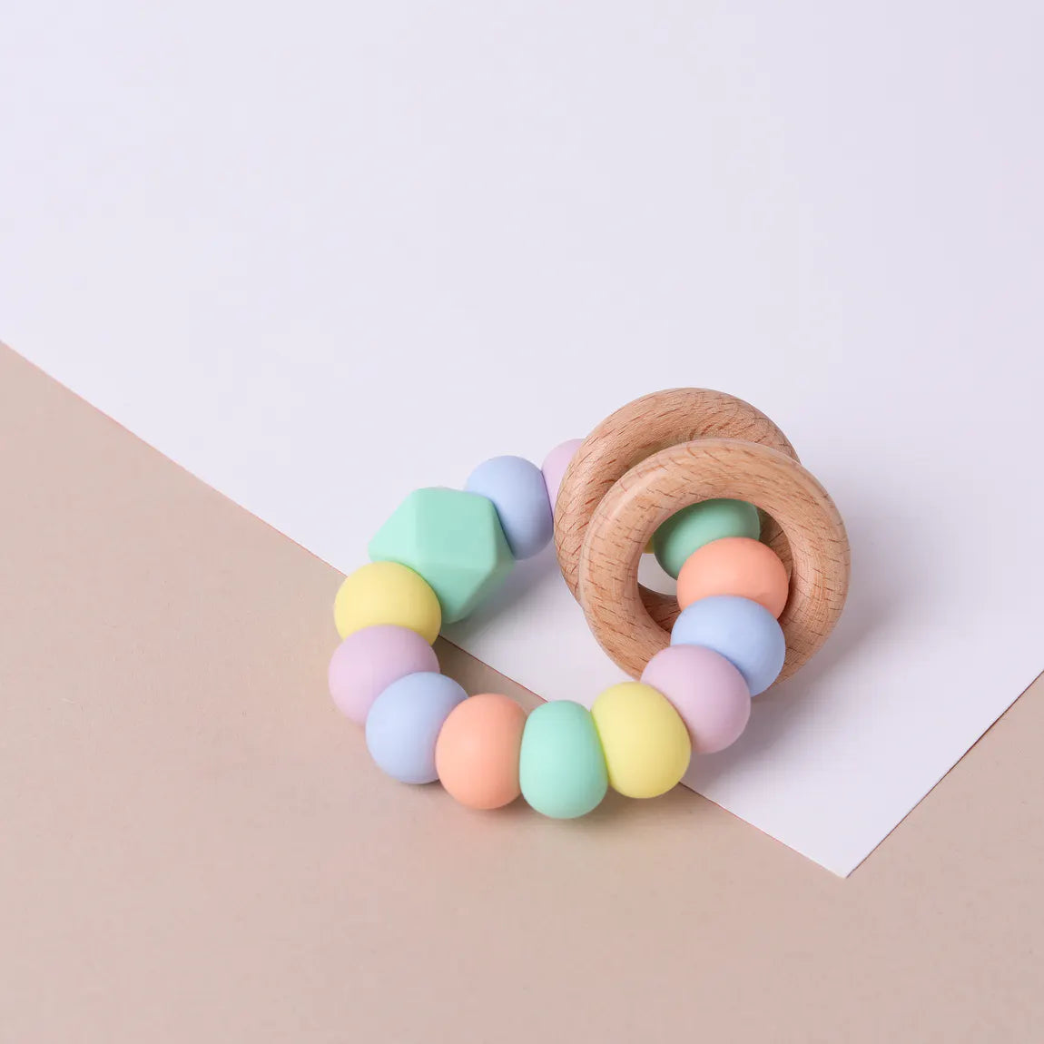 Pastel Rainbow Teething Ring