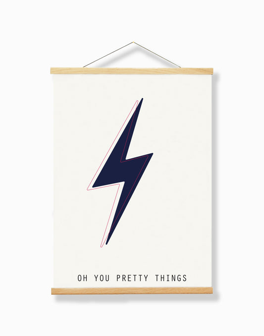 "Oh You Pretty Things" Blue - A4 Print