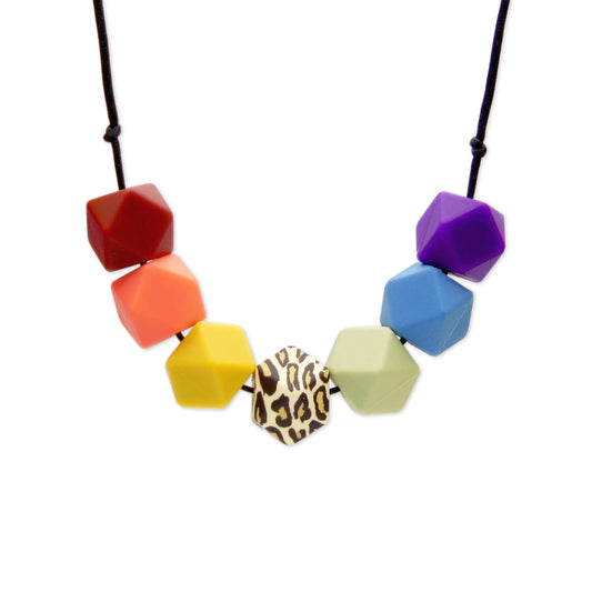 WAREHOUSE CLEARANCE Rainbow Leopard - 7 Bead Necklace