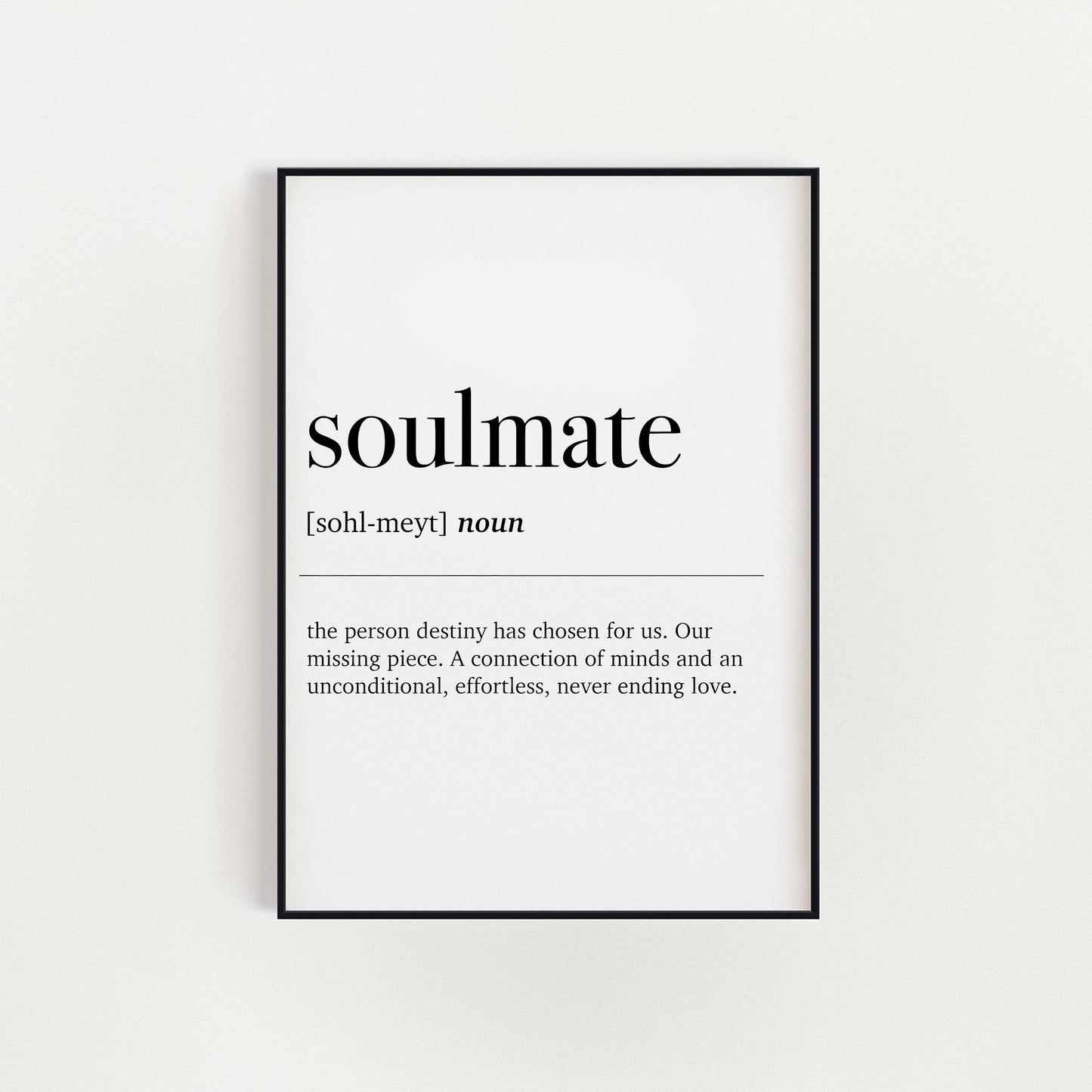 Soulmate Dictionary Definition A4 Print