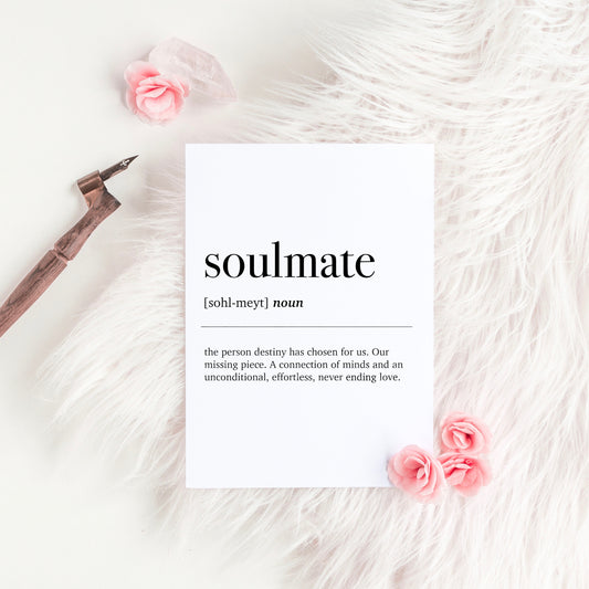 Soulmate Dictionary Definition Card