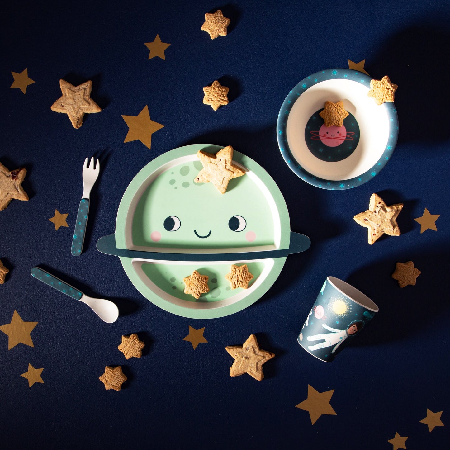Space Explorer Bamboo Dinner Set