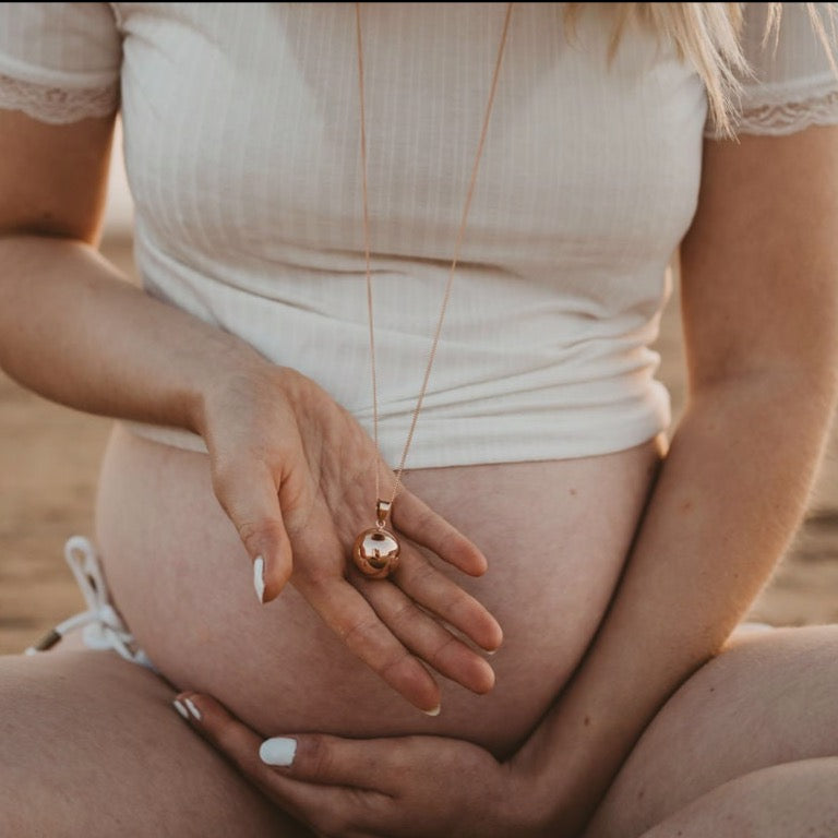 Rose Gold Chiming Bola Pregnancy Pendant