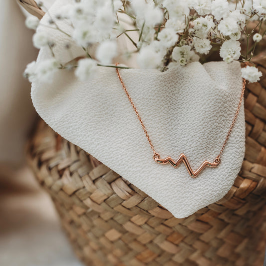 Heartbeat Necklace - Rose Gold