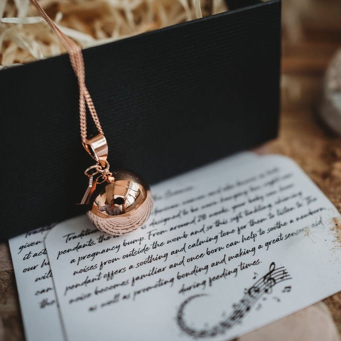 Rose Gold Chiming Bola Pregnancy Pendant