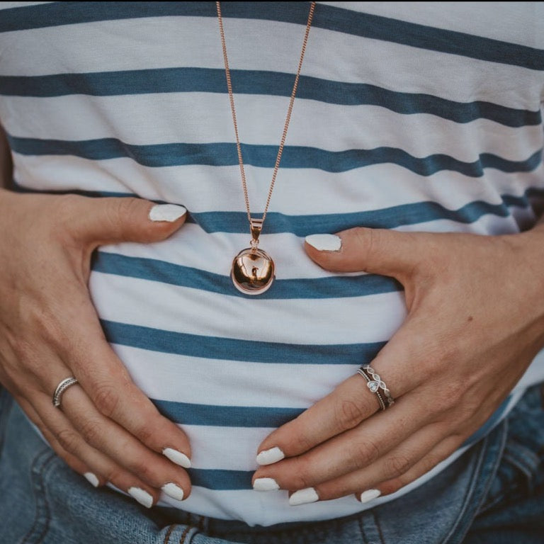 Rose Gold Chiming Bola Pregnancy Pendant